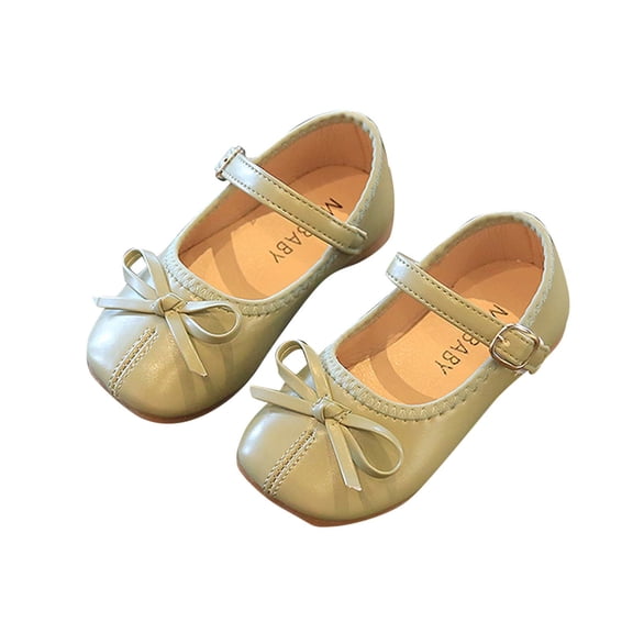 OSOLU Toddler Summer And Autumn Girls Boots Cute Flat Solid Color Bow Buckle Casual And Comfortable Infants Fashionable Shoes, 25
