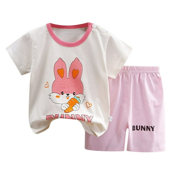 OSOLU Toddler Summer Child Cartoon Short Sleeved Shorts Home Suit Cute Dailywear, 3-6 Months