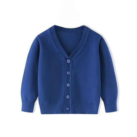 OSOLU Toddler Unisex Boy' Girls Cardigans Sweater V Neck Long Sleeve Button Solid Color Knit Sweaters For 2 10 Years Versatile Dailywear, 3-4 Years