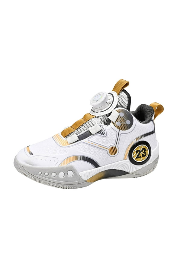 Toddler Youth 2025 New Mesh Child Basketball Shoes Boys Rotating Button Sports Shoes Sneakers Medium And Large Child Shoes Boho Footwear, 11-11.5 Years