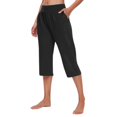 thumbnail image 1 of OSOLU Women Casual Pants For Everyday Comfort Versatile Home Sports Sweatpants Wear Classic Solid Color Calf Length Trousers Elastic Waist For Easy Fit Bottoms, 1 of 7