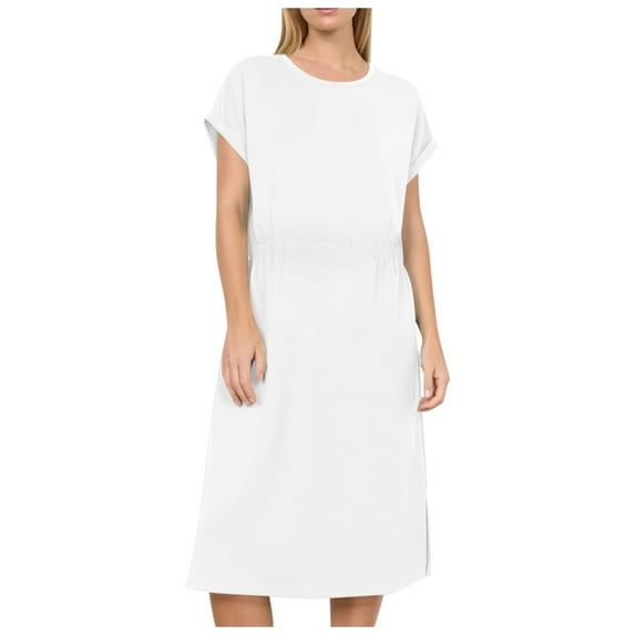 OSOLU Women Casual Skirt With Solid Color Elastic Waistband Suitable For Casual Wear Soft Skirts