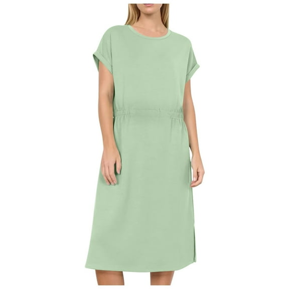 OSOLU Women Casual Skirt With Solid Color Elastic Waistband Suitable For Casual Wear Trendy Skirts