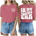 thumbnail image 1 of OSOLU Women Double Letter Print T-Shirt Short Sleeve Tshirts Tee Casual Tops Fashionable Dailywear, 1 of 4