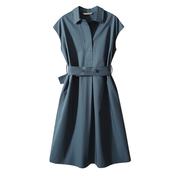 OSOLU Women Dresses Solid Color 2025 Ladies Spring Autumn Fashion Simple Neck Short Sleeve Dress Cozy Sundress Wedding Guest Dress