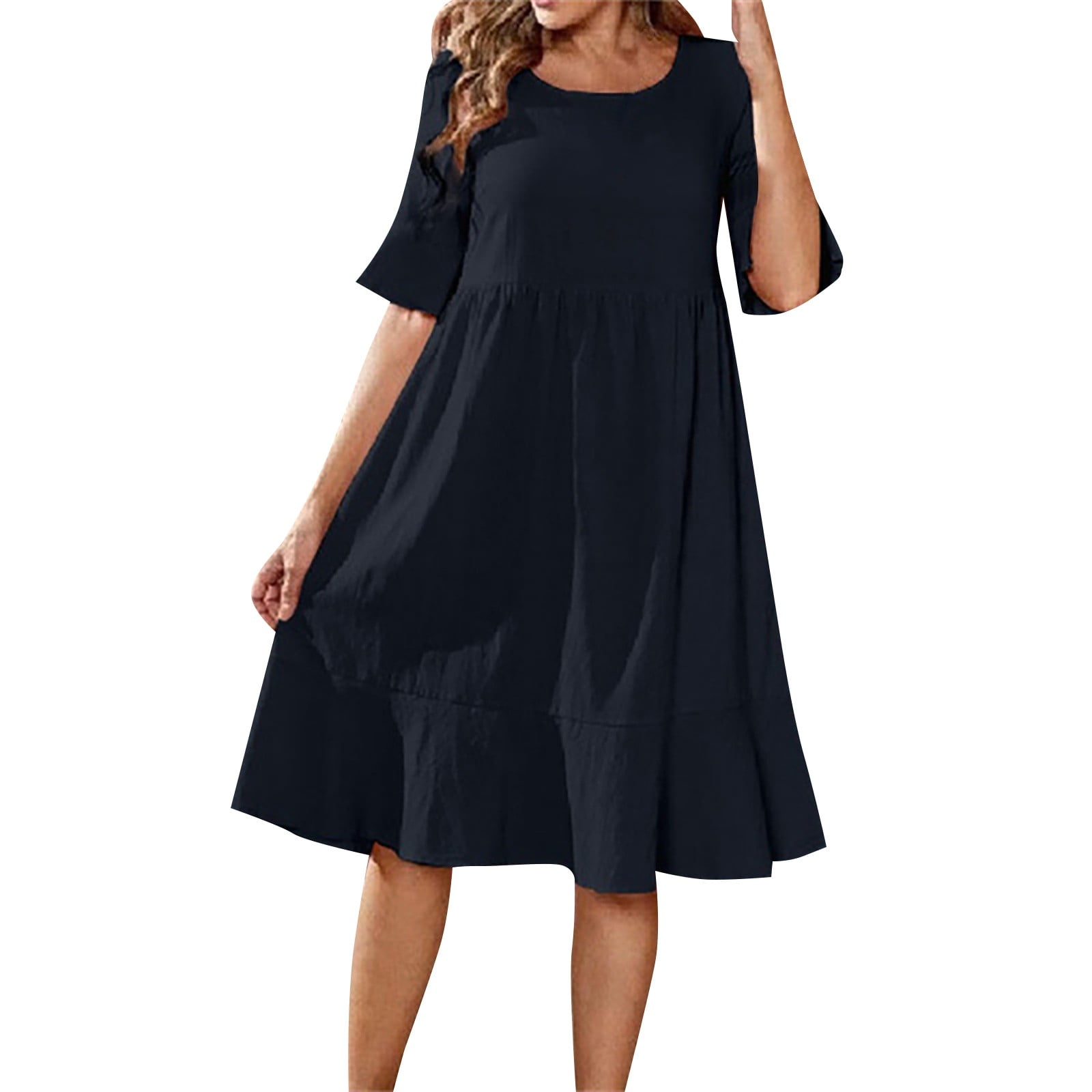 ANYJOIN Women's V Neck Short Sleeve Swing Dress, Summer Casual With Pockets B40cee56 9477 4186 8b07 F963785368c6.54590d326c20ed39f0e78ec14e1b6540