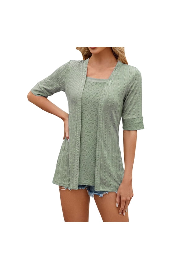 Women Fashion Casual Solid Color T-Shirt Tshirts Tee Half Sleeve Square Neck Casual Tops Trendy Dailywear