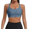 thumbnail image 1 of OSOLU Women Fitness Shockproof High Strength Back Yoga Vest Large Size Sports Bra Workout Sports High Support Comfortable Bralettes Blue L, 1 of 4