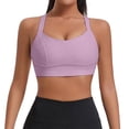 thumbnail image 1 of OSOLU Women Fitness Shockproof High Strength Back Yoga Vest Large Size Sports Bra Workout Sports High Support Comfortable Bralettes Light Purple S, 1 of 4