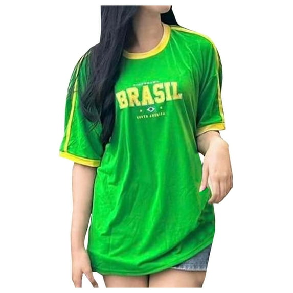 OSOLU Women Loose Fit Letter Print T-Shirt Tshirts Tee Street Style Short Sleeve Casual Tops Lovely Dailywear