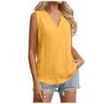 thumbnail image 1 of OSOLU Women Sleeveless Ruffled V-Neck Tops Summer Linen Tank Tops Solid Color Edge Hem Camisoles Shirts Classic Women Tops Dressy Casual, 1 of 6