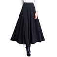 thumbnail image 1 of OSOLU Women Solid Color Ladies Fashion Casual Skirt Large Swing Skirt A-Line Skirt High Waist Business Dress Soft Sundress Vacation 2025 Elegant Classy Dresses, 1 of 6