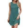 thumbnail image 1 of OSOLU Women Solid Color O-Neck Sleeveless Dress Versatile Sundress Flowy 2025 Elegant Classy Dresses, 1 of 5