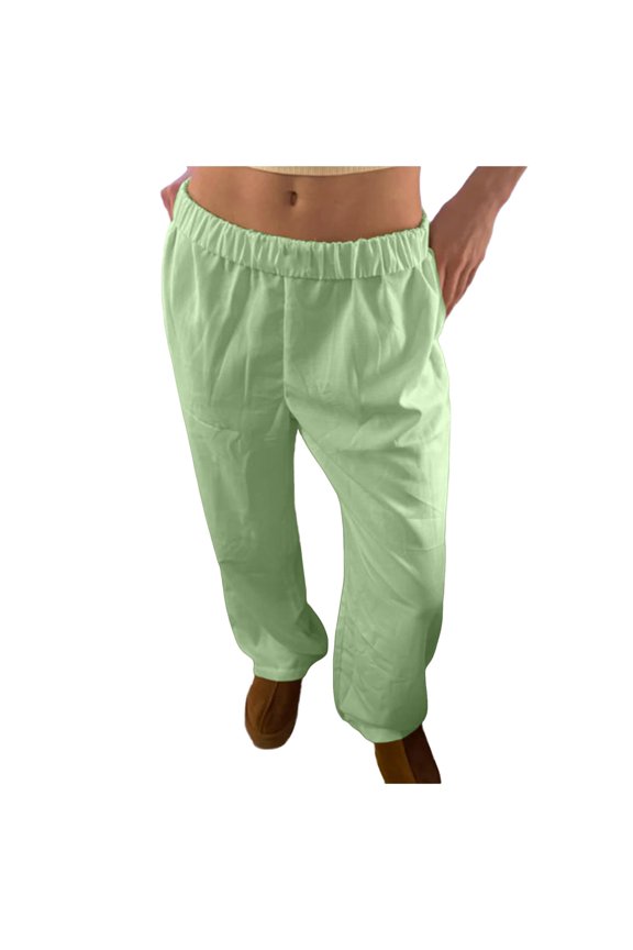 Women Solid Color Pants Fashionable Dailywear