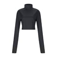 thumbnail image 1 of OSOLU Women Solid Color Personality Street High Neck Spring New Long Sleeve Tops T-Shirt Tee Leisure Women Tops Dressy Casual, 1 of 7