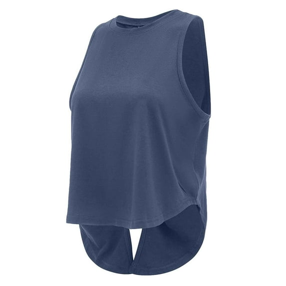 OSOLU Women Solid Color Vest Yoga Wear Hollowed Out Dovetail Sports Smock Loose Comfortable Outdoor Running Tops Shirts Holiday Dailywear