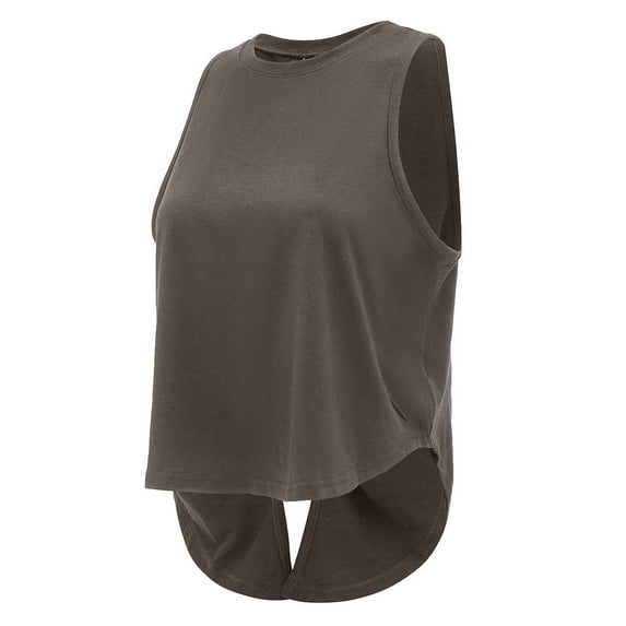 OSOLU Women Solid Color Vest Yoga Wear Hollowed Out Dovetail Sports Smock Loose Comfortable Outdoor Running Tops Shirts Leisure Dailywear