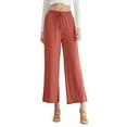 thumbnail image 1 of OSOLU Women Solid Color Wide Leg Pants High Waist Straight Vertical Vertical Stretch Modern Dance Training Pants Classical Dance Pants Yoga Pants Trousers Daily Relaxed Fit Breathable Bottoms, 1 of 5