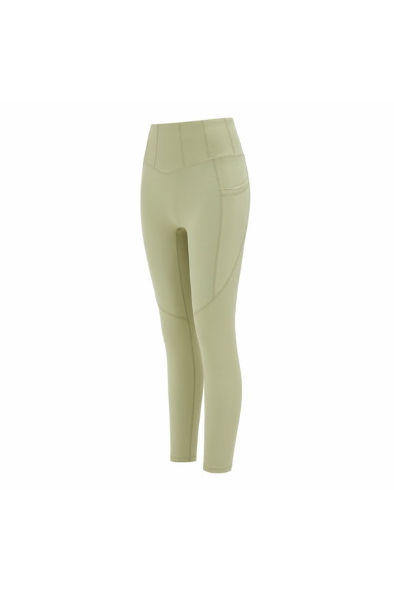 Women Solid Color Yoga Pants Tight Fitting High Waist Push Up Lifting And Fitness Pants Workout Stretchy Running Tummy Control Joggers Bottoms Green M