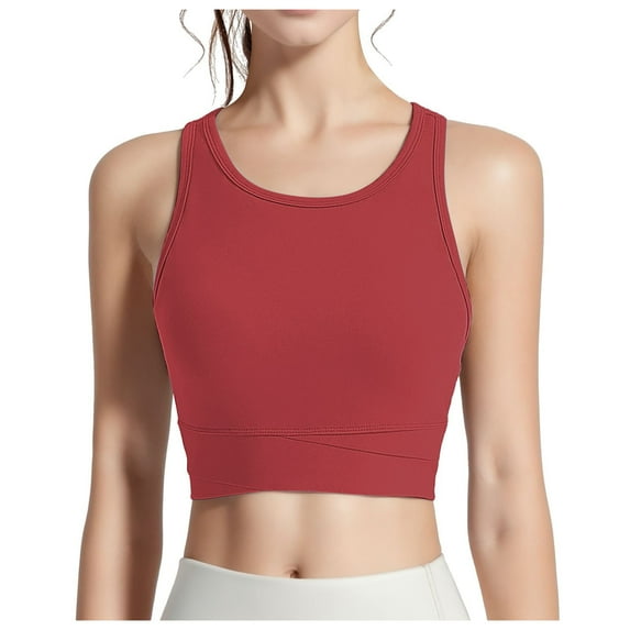 OSOLU Women Sports Bra Yoga Fitness Athletic Wear Elastic Breathable Bras For Underwear Women's Bra Workout Sports High Support Comfortable Bralettes Wine XL