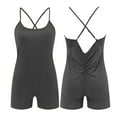 thumbnail image 1 of OSOLU Women Yoga Rompers Sleeveless Fitness Rompers V Back Tights Grey XL, 1 of 6