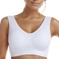 thumbnail image 1 of OSOLU Women Yoga Seamless MID Solid Color Sports Bra With Removable Bra Pad Workout Sports High Support Comfortable Bralettes White XXL, 1 of 3