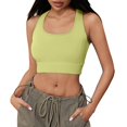 thumbnail image 1 of OSOLU Women Yoga Sports Bra With High Support And Feel Workout Sports High Support Comfortable Bralettes Light Yellow S, 1 of 7