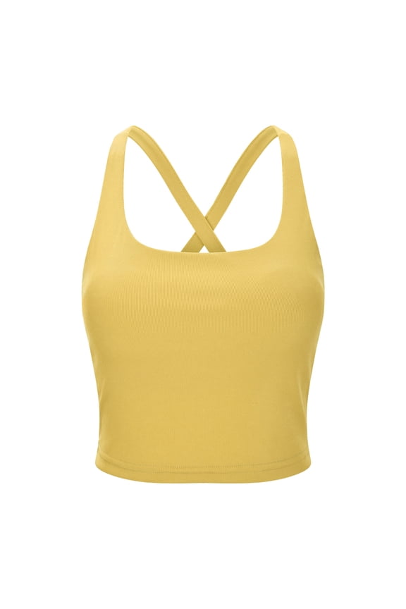 Women Yoga Woman Bras With String Shockproof Running Fitness Underwear Workout Sports High Support Comfortable Bralettes Yellow S