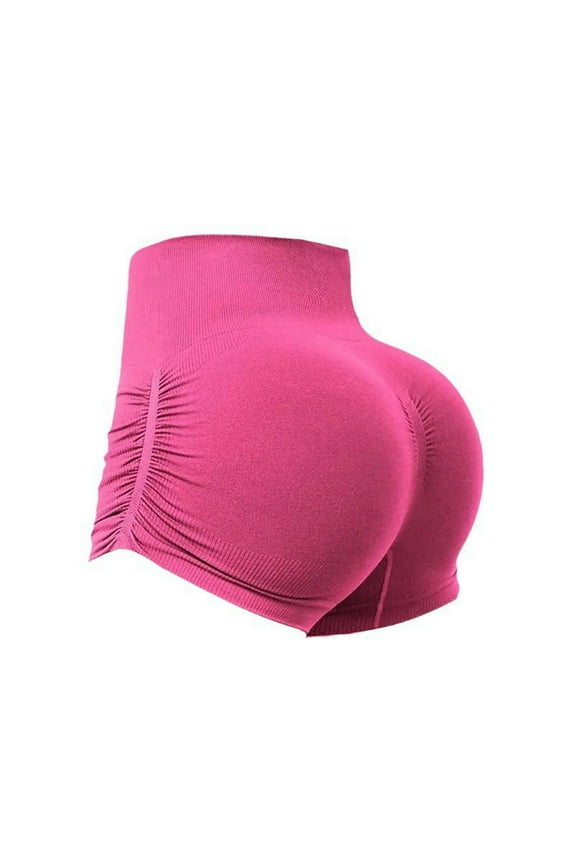 Women's Casual Fashion Gym Shorts Tight Lifting Workout Shorts Seamless Yoga Shorts Sports Soft Tummy Control Workout Athletic Gym Bottoms Red M