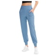 thumbnail image 1 of OSOLU Women's Fall Loose Fit Yoga Pants With Pockets Elastic Waist Ankle For Running Training Workout Casual Athletic Leggings Workout Stretchy Running Tummy Control Joggers Bottoms Sky Blue S, 1 of 9