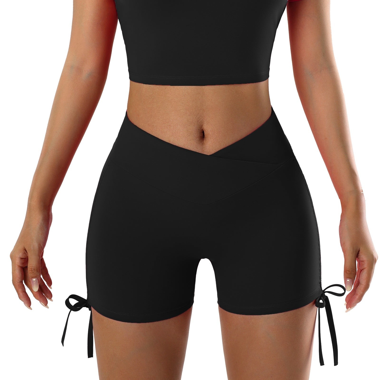 Women's High Waist Yoga Short - Abdomen Control Training Running Yoga Leggings (4U32)