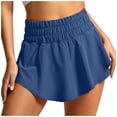 thumbnail image 1 of OSOLU Women's High Waist Double Layered Skort For Yoga Fitness Tennis & Breathable Summer Workout Wear Blue L, 1 of 8
