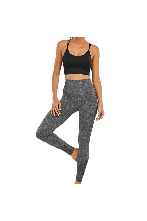 Women's High Waist Lifting Tight Fitness Pants New Seamless Push Up Running Sports Bottoms Yoga Pants Workout Stretchy Running Tummy Control Joggers Bottoms Dark Gray S