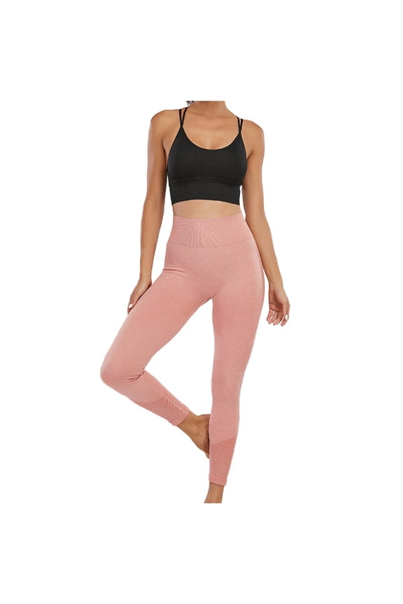 Women's High Waist Lifting Tight Fitness Pants New Seamless Push Up Running Sports Bottoms Yoga Pants Workout Stretchy Running Tummy Control Joggers Bottoms Pink M