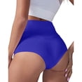 thumbnail image 1 of OSOLU Women's High Waist Yoga Shorts Gym Workout Booty Dance Hot Pants Athletic Lifting Sports Leggings Stretchy Running Joggers Sports Soft Tummy Control Workout Athletic Gym Bottoms Blue XL, 1 of 5