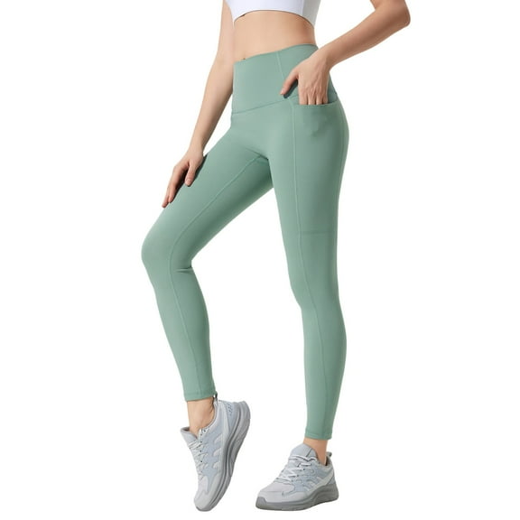 OSOLU Women's New Push Up High Waist Lift Exercise Yoga Pants Workout Stretchy Running Tummy Control Joggers Bottoms Light Green XL