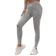 thumbnail image 1 of OSOLU Women's Seamless Scrub Wash Yoga Pants Fitness Running Push Up Lift High Waist Leggings Workout Stretchy Running Tummy Control Joggers Bottoms Light Gray S, 1 of 4