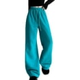 thumbnail image 1 of OSOLU Women's Sweatpants Reversible Fuzzy Trousers High Waisted Wide Leg Thermal Winter Cozy Comfort Elegant Casual Pants, 1 of 5
