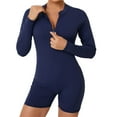 thumbnail image 1 of OSOLU Women's Yoga Jumpsuit Workout Back Cutout Solid Color Sports Jumpsuits Navy M, 1 of 5