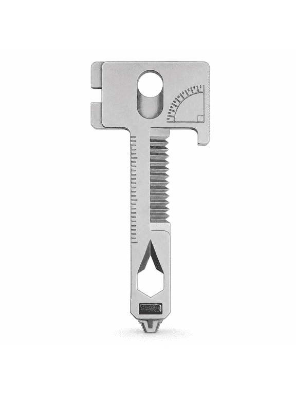 Mini Multitool Keychain, 12-in-1 Stainless Steel EDC Pocket Tool with Magnetic Screwdriver, Bottle Opener, Ruler, Wrench, Wire Stripper, Bike Spoke Key, Compact Camping Survival Gear for Men