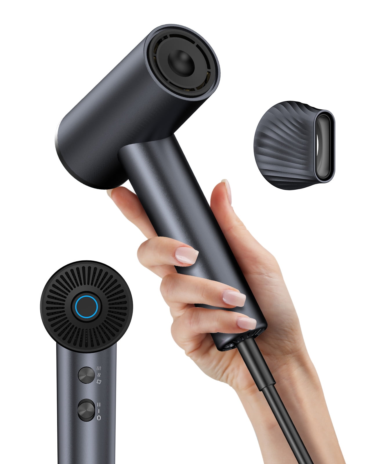 OSOU Mini Hair Dryer, Ultra-Light Blow Dryer with 150,000 RPM Brushless ...