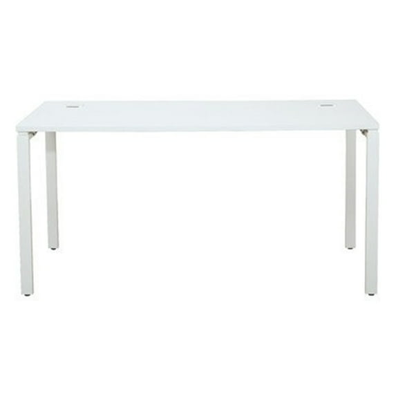 OSP Home Furnishings 60” Writing Desk with White Laminate Top and White Finish Metal Legs