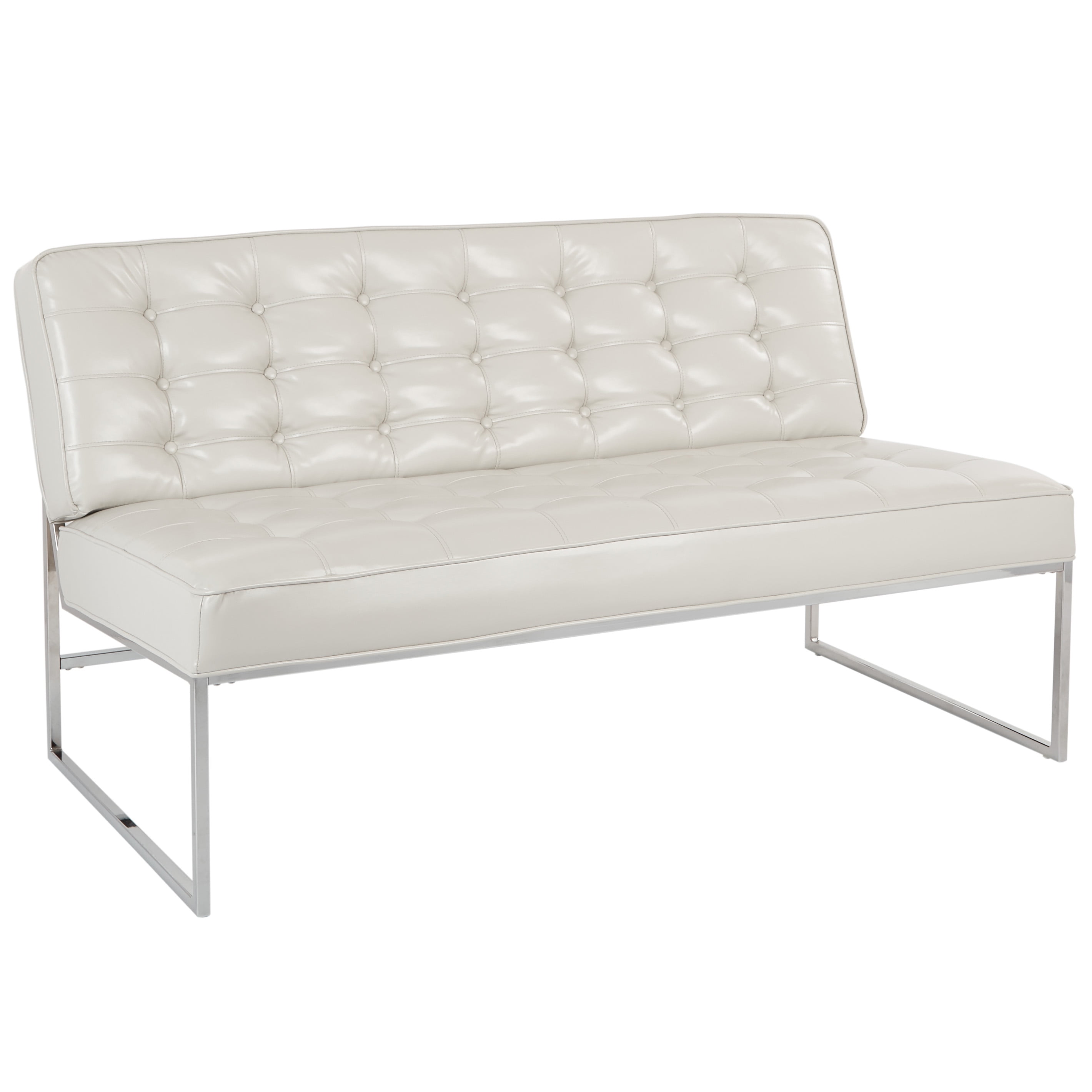 OSP Home Furnishings Anthony 57” Loveseat with Chrome Base and Cream ...