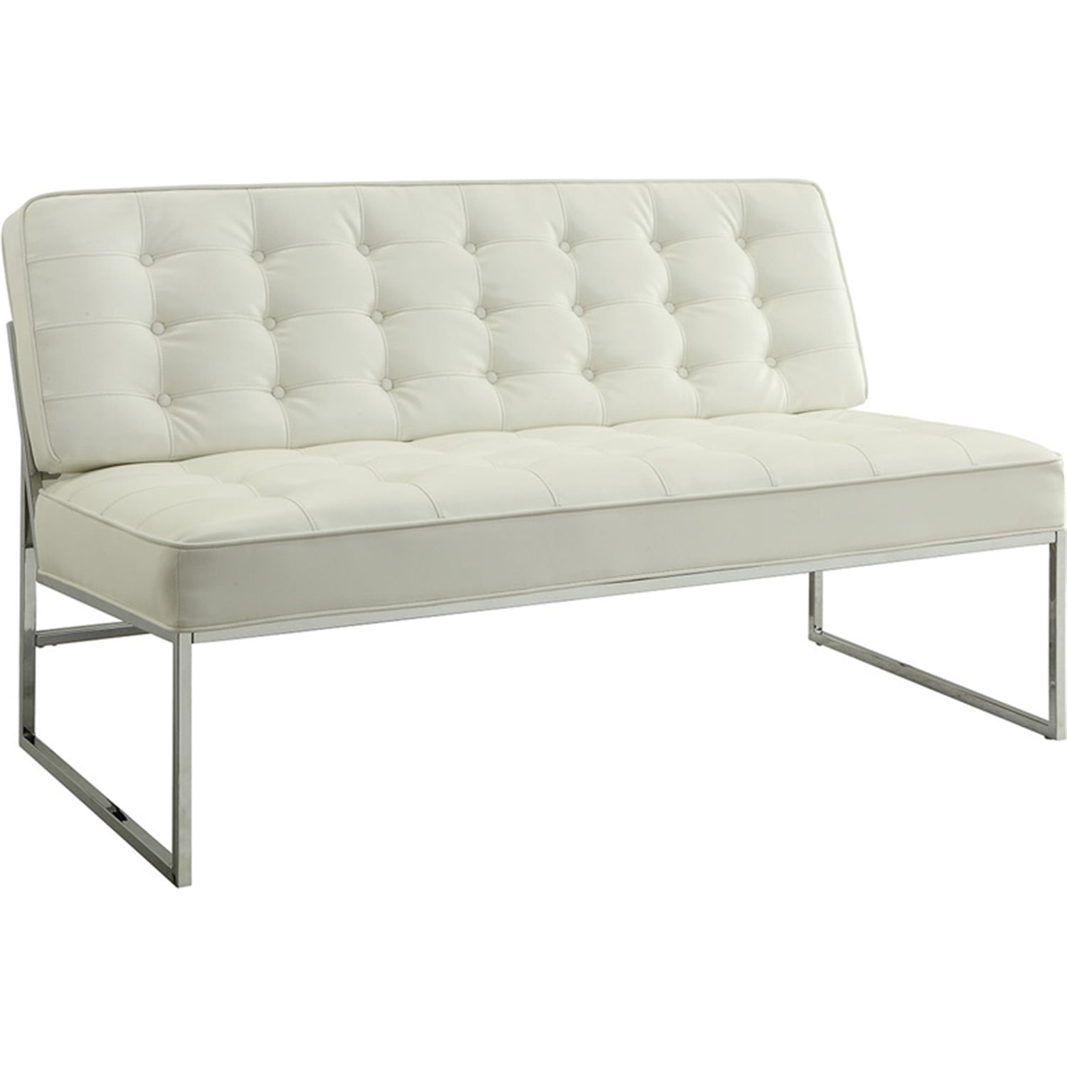 OSP Home Furnishings Anthony 57” Loveseat with Chrome Base and White ...