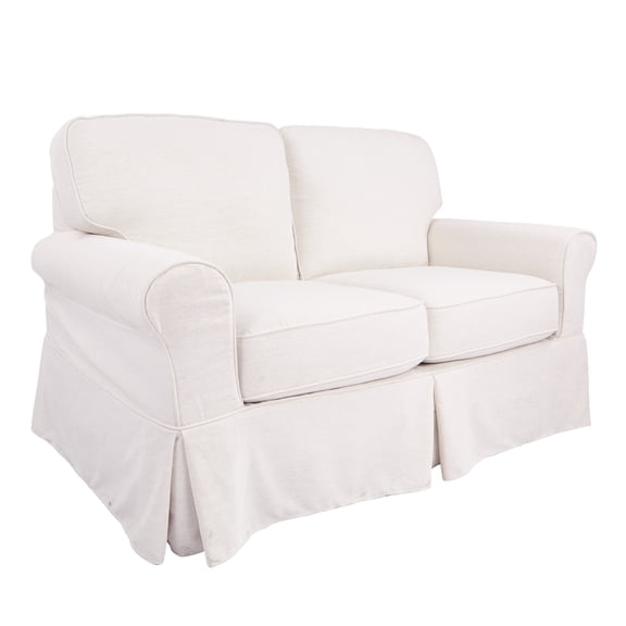 OSP Home Furnishings Ashton Loveseat with Ivory Slip Cover