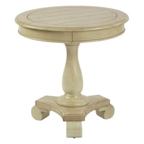 OSP Home Furnishings Avalon Hand Painted Round Accent table in Antique Celedon Finish