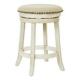 thumbnail image 1 of OSP Home Furnishings Backless Swivel Stool in Antique White Finish 2-Pack, 1 of 3