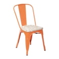 thumbnail image 1 of OSP Home Furnishings Bristow Metal Chair with Vintage Wood Seat, Orange Frame & Pine white Finish Seat, 4 Pack, 1 of 5