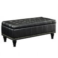 thumbnail image 1 of OSP Home Furnishings Caldwell Square Storage Ottoman in Black Bonded Leather with Decorative Nailheads, 1 of 3