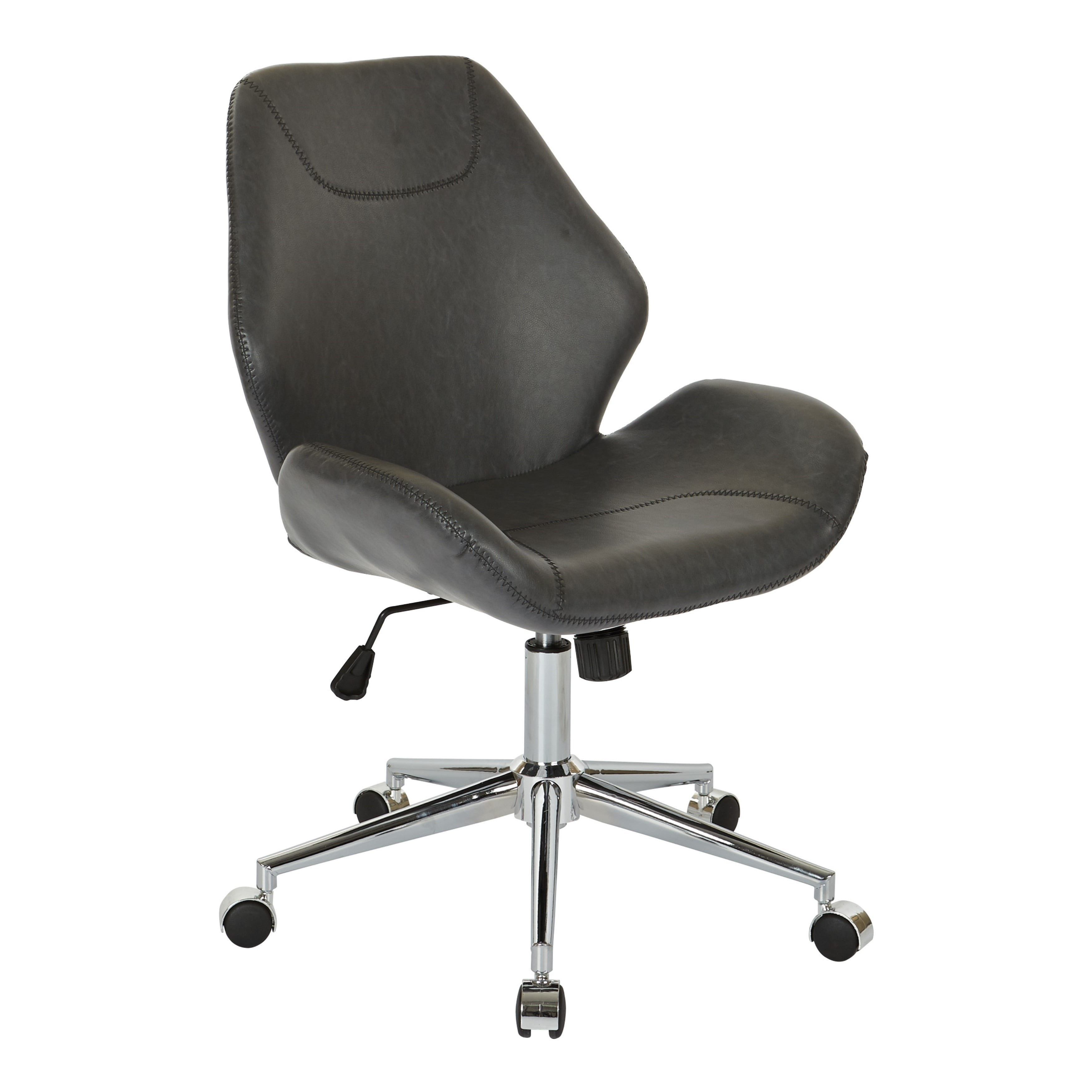 Chatsworth Modern Black Faux Leather Swivel Executive Office Chair
